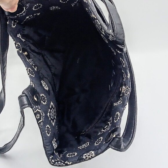 Longaberger Black White Grey Print Double Strap Shoulder Bag - Picture 6 of 9